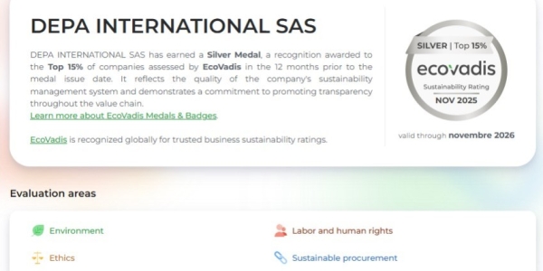 DEPA für seine CSR-Leistung mit der EcoVadis-Silbermedaille ausgezeichnet